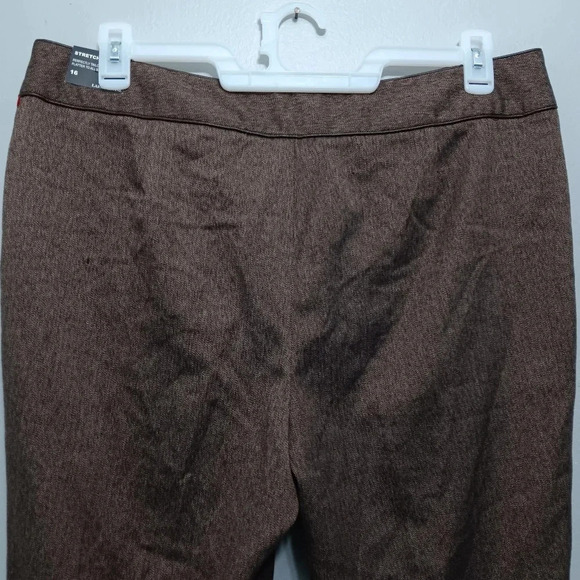 Larry Levine women's trousers dress pants size 16 brown carrier office - Picture 4 of 6